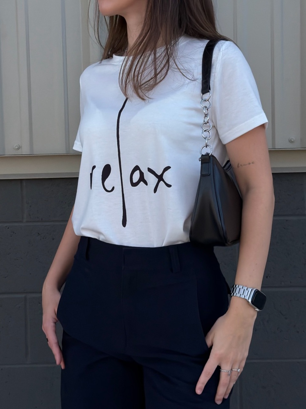 Relax Graphic Tee - White Casual Women's Top